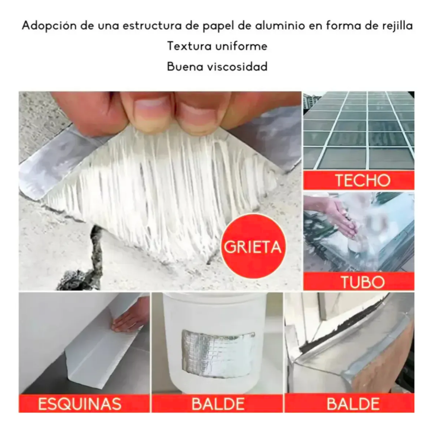 Cinta Tapa Gotera De Butilo 5cm X 5mts