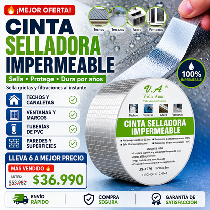 Cinta Tapa Gotera De Butilo 5cm X 5mts