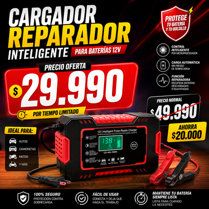 CARGADOR REPARADOR DE BATERIAS PARA AUTO