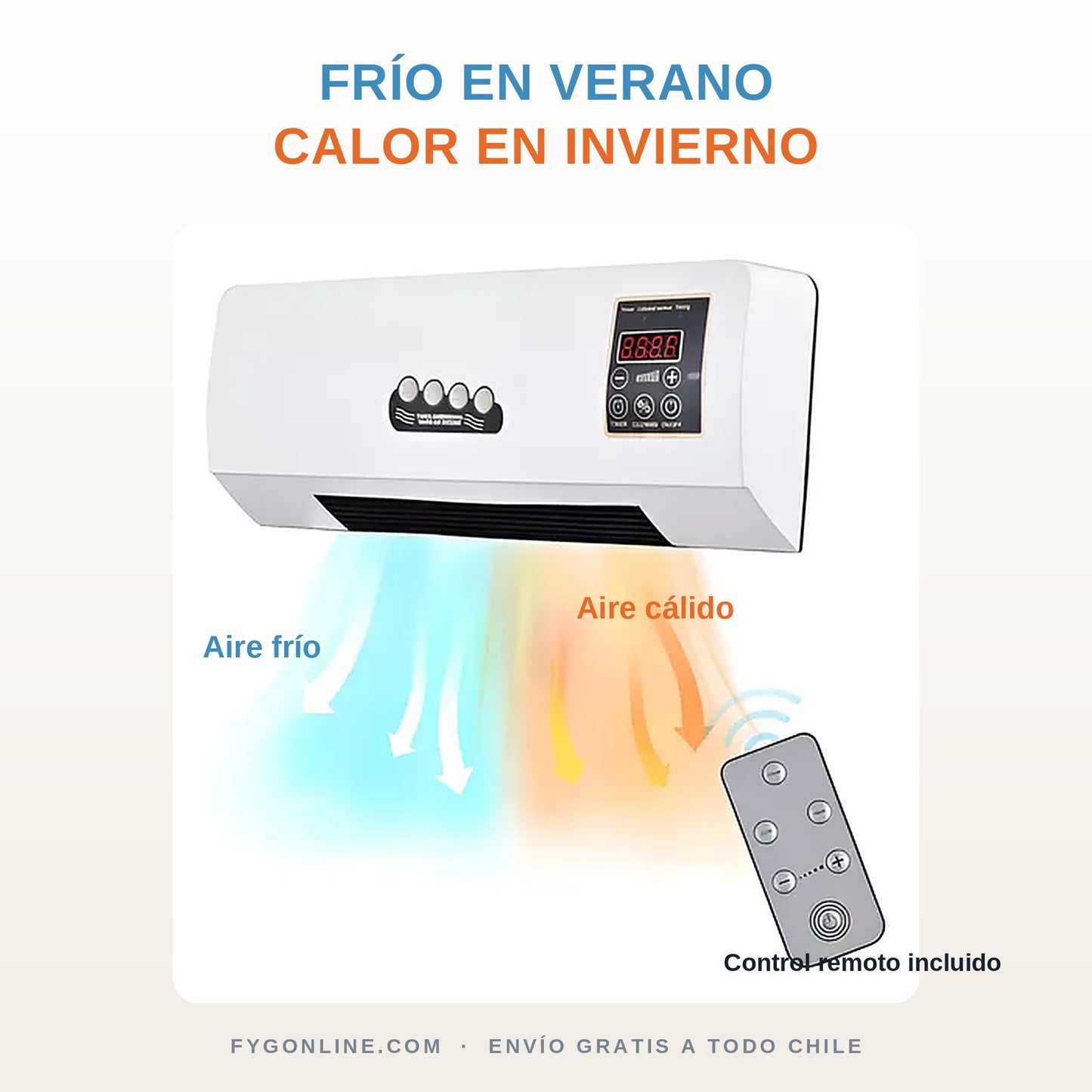 Calefactor 2 en 1 de Pared - Frio y calor!