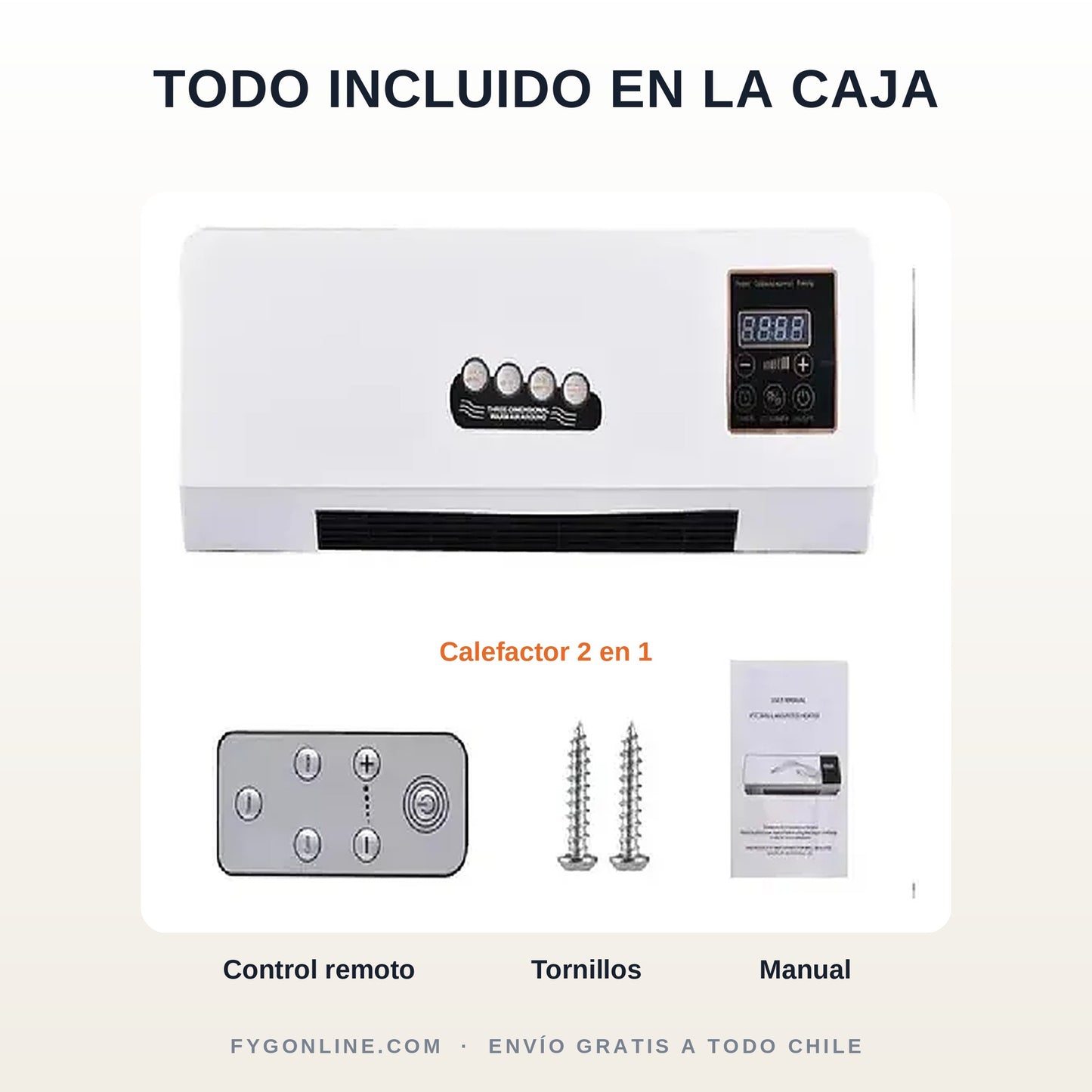 Calefactor 2 en 1 de Pared - Frio y calor!