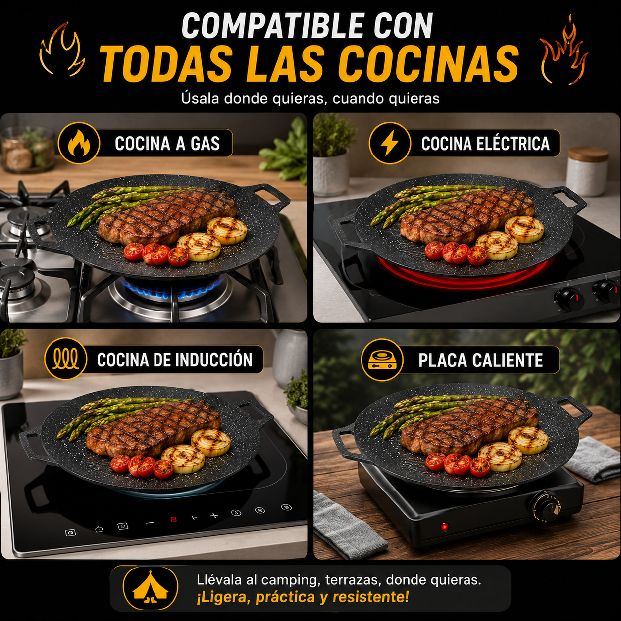 Plancha Coreana 39 cm Antiadherente